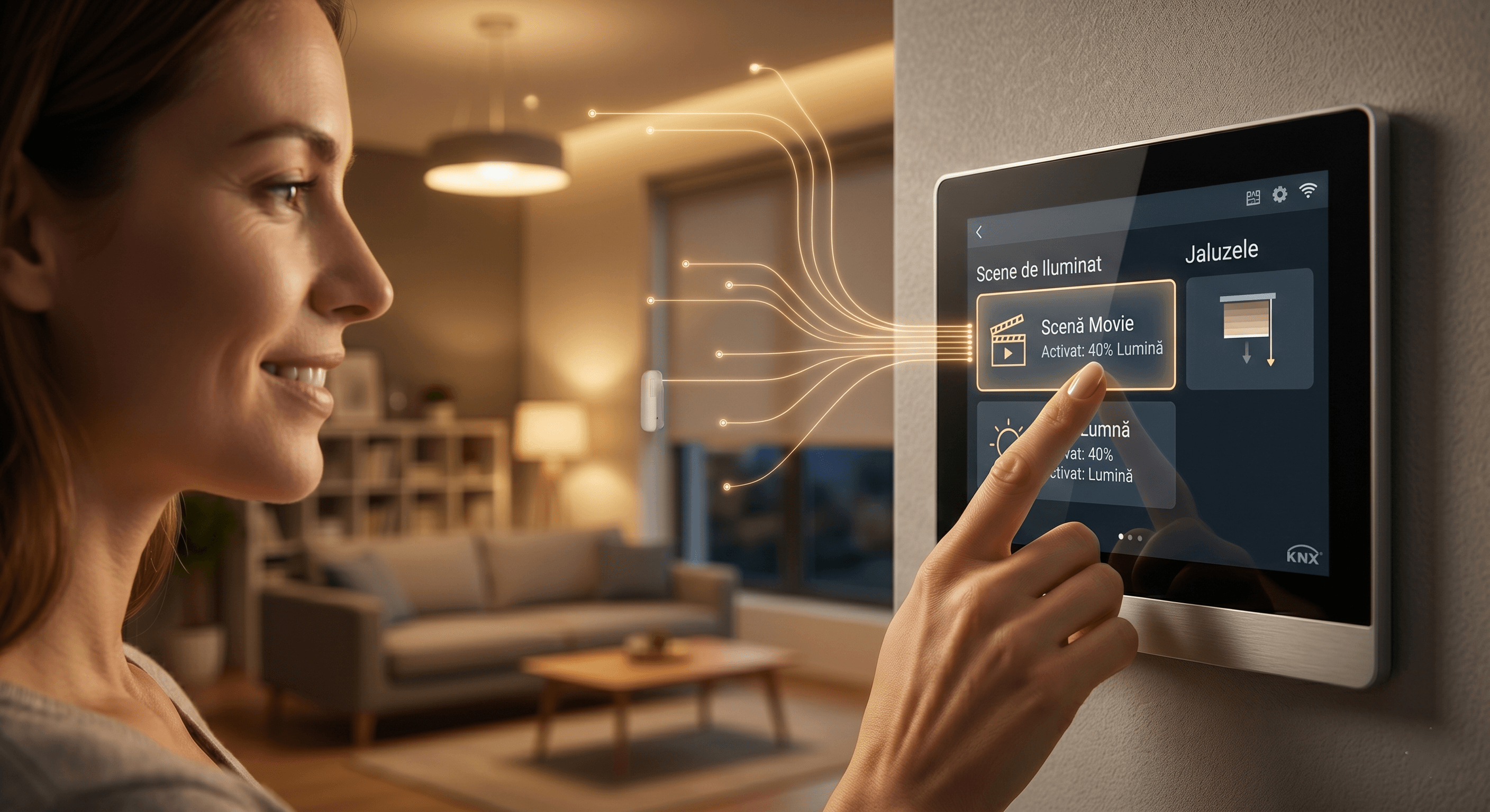 Smart home lighting scene control interface