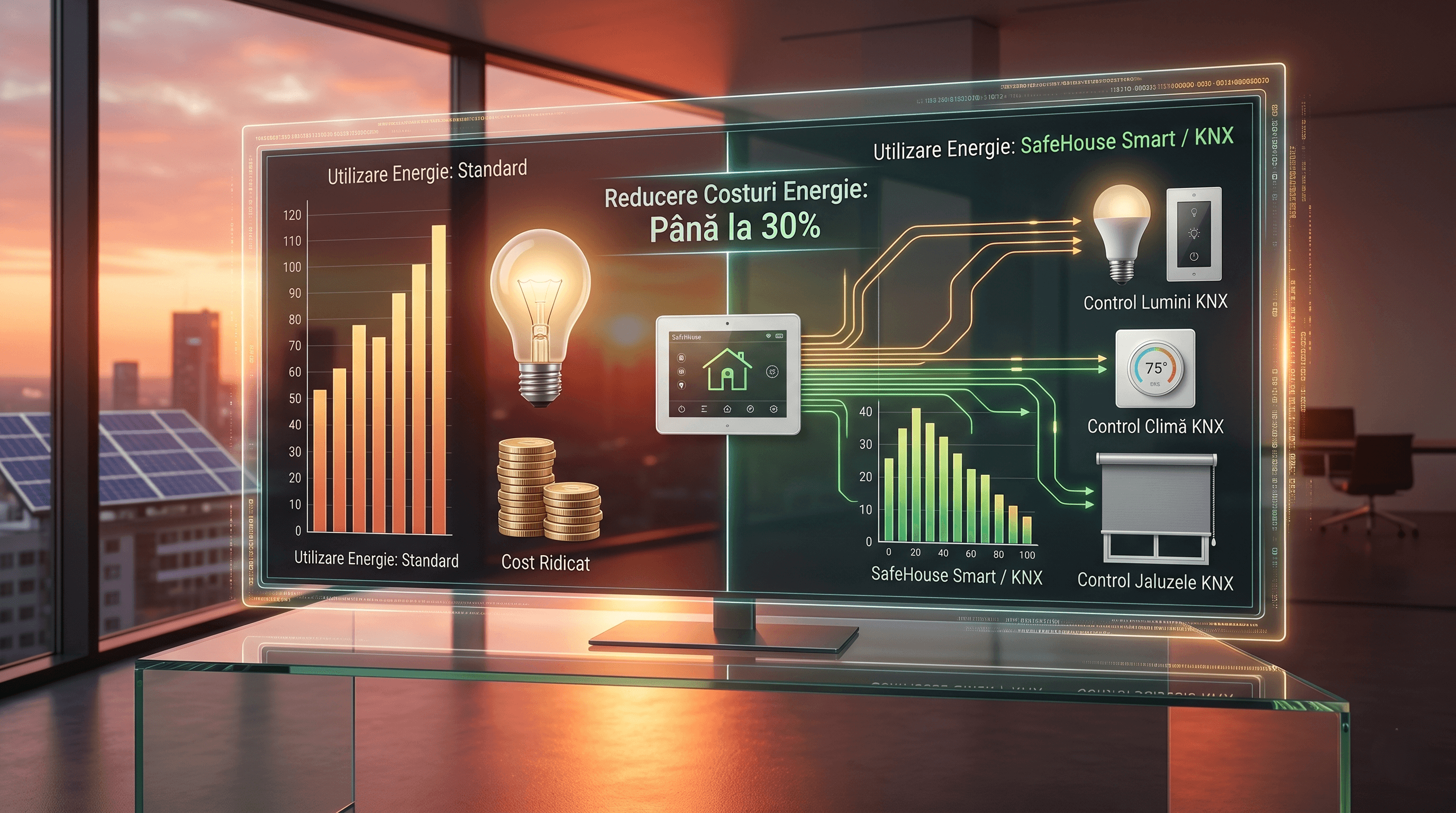 Energy optimization dashboard with smart controls