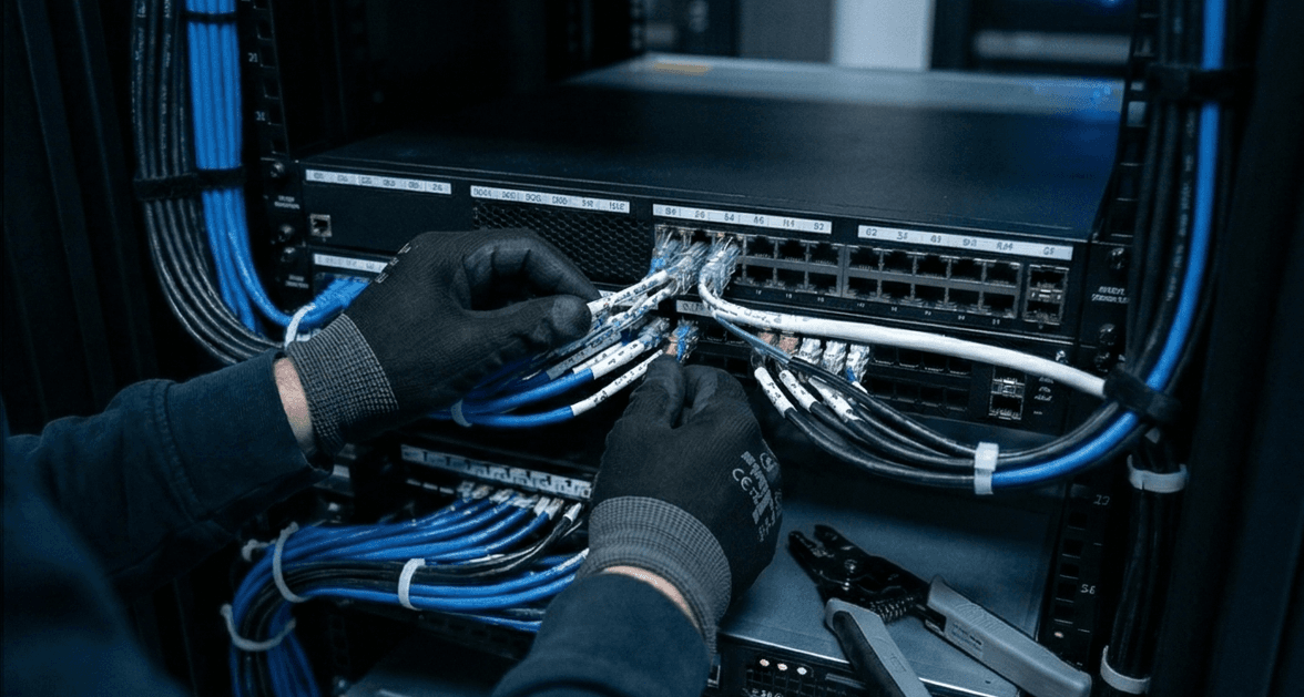 Infrastructură rețea — patch panel și organizare